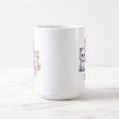 かわいいキャラクターの猫のかわいい猫好きのデザイン コーヒーマグカップ (中央)