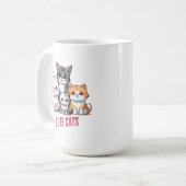 かわいいキャラクターの猫のかわいい猫好きのデザイン コーヒーマグカップ (正面左)