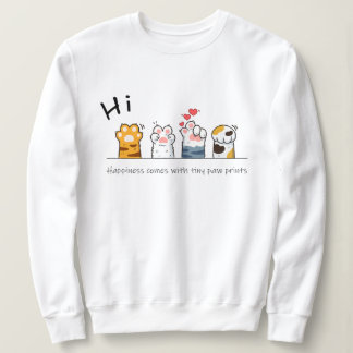 かわいいキャラクターの猫の手の形Tシャツスウェットシャツ スウェットシャツ
