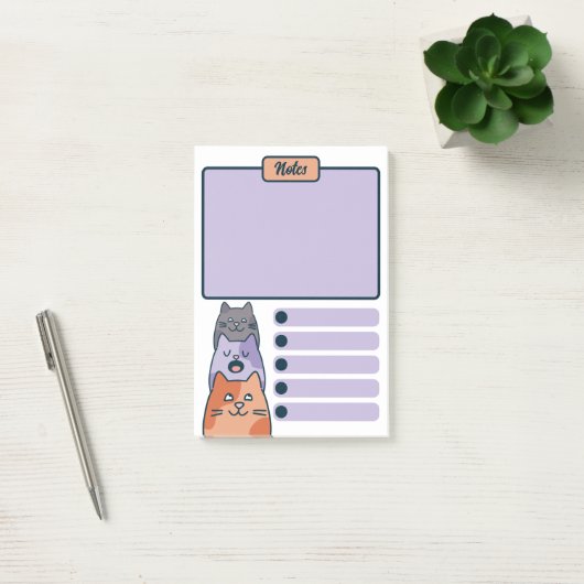 かわいいキャラクターの猫3匹組 ポストイット (オフィス)