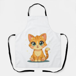 **かわいいキャラクターの猫 - 愛らしい子猫のイラスト** エプロン