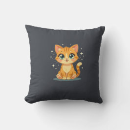 **かわいいキャラクターの猫 - 愛らしい子猫のイラスト** クッション