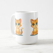 **かわいいキャラクターの猫 - 愛らしい子猫のイラスト** コーヒーマグカップ (正面左)