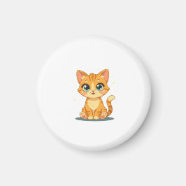 **かわいいキャラクターの猫 - 愛らしい子猫のイラスト** マグネット
