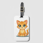 **かわいいキャラクターの猫 - 愛らしい子猫のイラスト** ラゲッジタグ (正面縦)