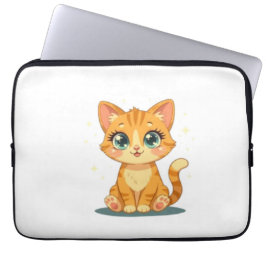 **かわいいキャラクターの猫 - 愛らしい子猫のイラスト** ラップトップスリーブ