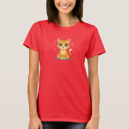 **かわいいキャラクターの猫 - 愛らしい子猫のイラスト** Tシャツ