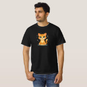 **かわいいキャラクターの猫 - 愛らしい子猫のイラスト** Tシャツ (正面フル)