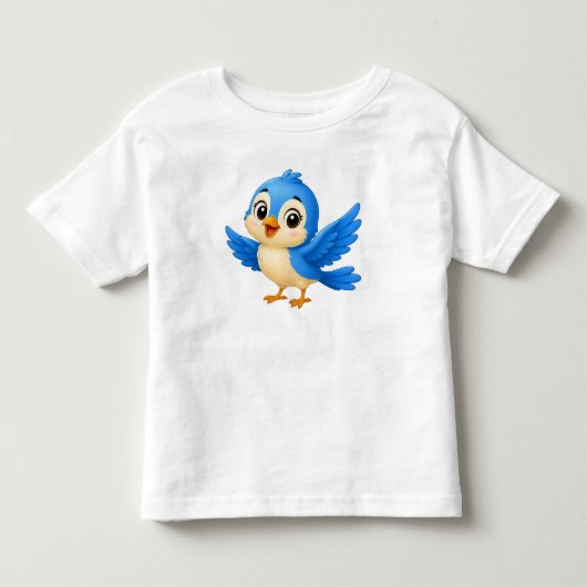 かわいいキャラクターの瑠璃鳥 - 幸せを運ぶ小さな鳥I トドラーTシャツ (正面)
