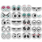 かわいいキャラクターの目玉の表情 ステッカー Vinyl シール (正面)