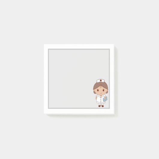 かわいいキャラクターの看護師 ポストイット (正面)
