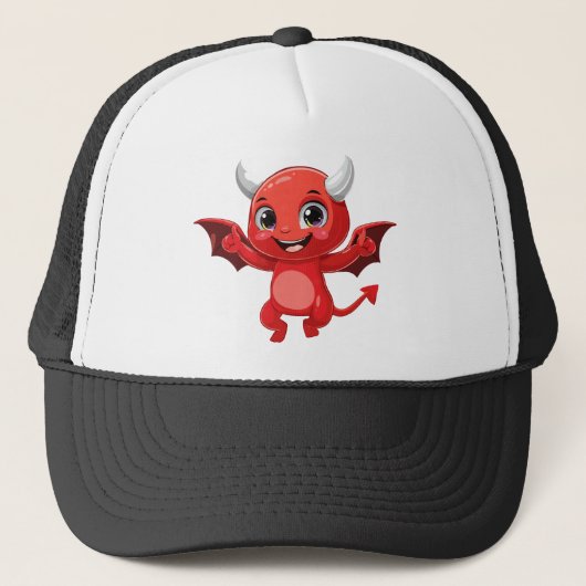 かわいいキャラクターの空飛ぶ悪魔 キャップ (正面)