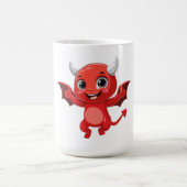 かわいいキャラクターの空飛ぶ悪魔 コーヒーマグカップ (中央)