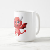 かわいいキャラクターの空飛ぶ悪魔 コーヒーマグカップ (正面右)