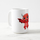 かわいいキャラクターの空飛ぶ悪魔 コーヒーマグカップ (正面左)