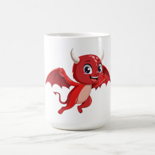 かわいいキャラクターの空飛ぶ悪魔 コーヒーマグカップ