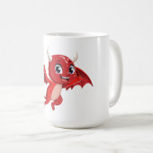 かわいいキャラクターの空飛ぶ悪魔 コーヒーマグカップ (正面右)