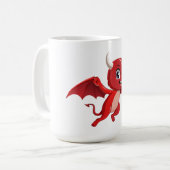 かわいいキャラクターの空飛ぶ悪魔 コーヒーマグカップ (正面左)