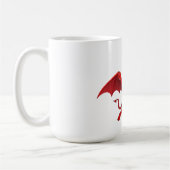 かわいいキャラクターの空飛ぶ悪魔 コーヒーマグカップ (左)
