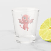 かわいいキャラクターの空飛ぶ悪魔 ショットグラス (裏面)