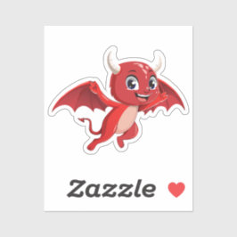 かわいいキャラクターの空飛ぶ悪魔 シール