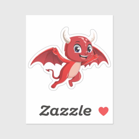 かわいいキャラクターの空飛ぶ悪魔 シール (シート)