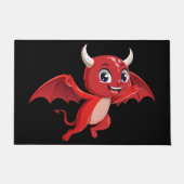 かわいいキャラクターの空飛ぶ悪魔 ドアマット (正面)