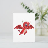 かわいいキャラクターの空飛ぶ悪魔 ポストカード (スタンド正面)