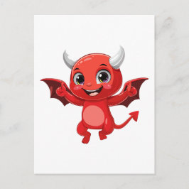 かわいいキャラクターの空飛ぶ悪魔 ポストカード