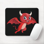 かわいいキャラクターの空飛ぶ悪魔 マウスパッド (マウス)