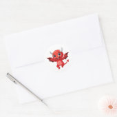 かわいいキャラクターの空飛ぶ悪魔 ラウンドシール (封筒)