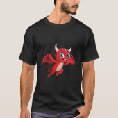 かわいいキャラクターの空飛ぶ悪魔 Tシャツ (正面)