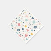 かわいいキャラクターの空 スタンダードカクテルナプキン (角)