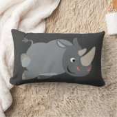 かわいいキャラクターの突進サイの枕 ランバークッション (ブランケット)