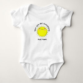 かわいいキャラクターの笑顔の太陽 "You Are My Sunshine" ベビーボディスーツ
