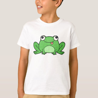 かわいいキャラクターの緑のカエル子供用Tシャツ Tシャツ