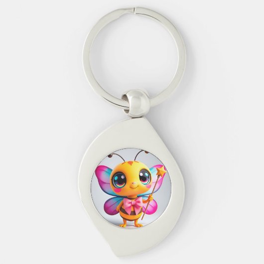 かわいいキャラクターの蜂の妖精 キーホルダー (正面)