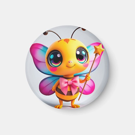かわいいキャラクターの蜂の妖精 マグネット (正面)