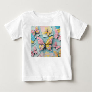 🦋 かわいいキャラクターの蝶々Tシャツ - ナチュラルな可愛さ ベビーTシャツ
