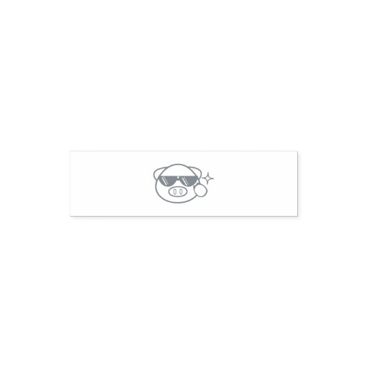 かわいいキャラクターの豚 セルフインキングスタンプ (デザイン)