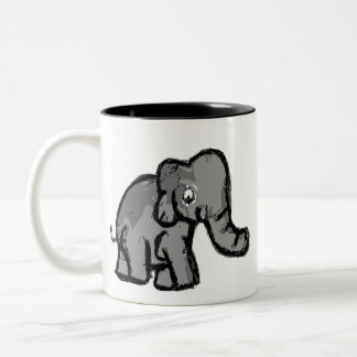 かわいいキャラクターの象のコーヒーマグ キッズ用 ツートーンマグカップ
