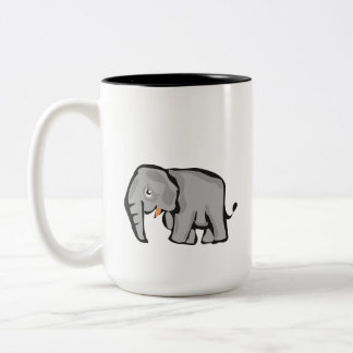 かわいいキャラクターの象のコーヒーマグ ツートーンマグカップ