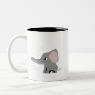 かわいいキャラクターの象の陶器のコーヒーマグカップ - 愛らしい ツートーンマグカップ