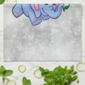 かわいいキャラクターの象 キッチンタオル (折り畳み)