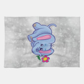 かわいいキャラクターの象 キッチンタオル (横)