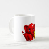 かわいいキャラクターの象 コーヒーマグカップ (正面左)