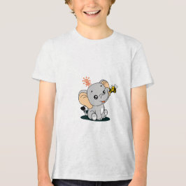 かわいいキャラクターの象 - 愛らしい象のデザイン f トライブレンドTシャツ