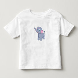 かわいいキャラクターの象 - 愛らしい面白い象デザイン トドラーTシャツ