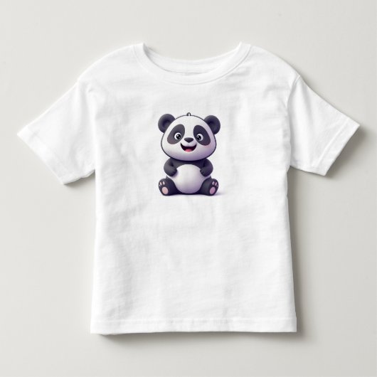 かわいいキャラクターの赤ちゃんパンダ トドラーTシャツ (正面)