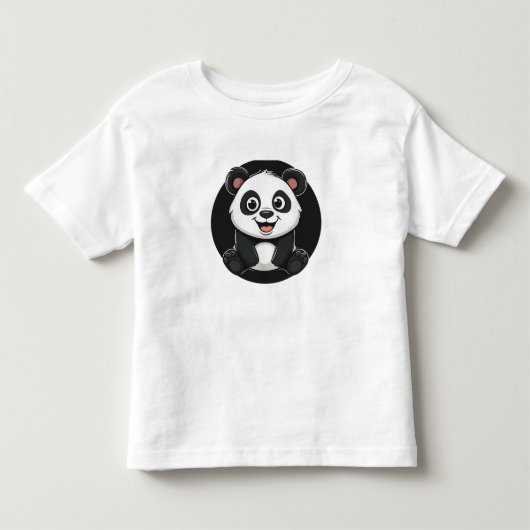 かわいいキャラクターの赤ちゃんパンダ トドラーTシャツ (正面)